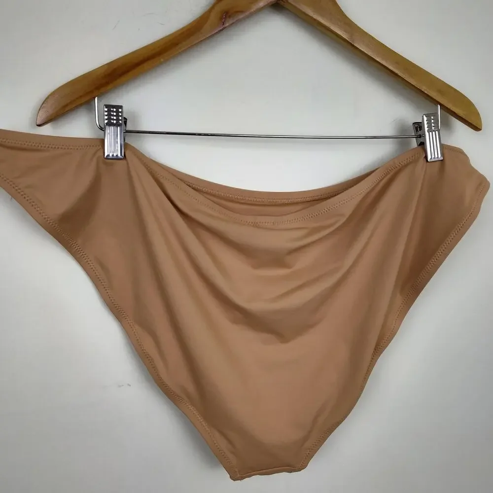 Skims Recycled Swim Mid Coverage Bottom Womens 4X Ochre Nude Bikini NWT